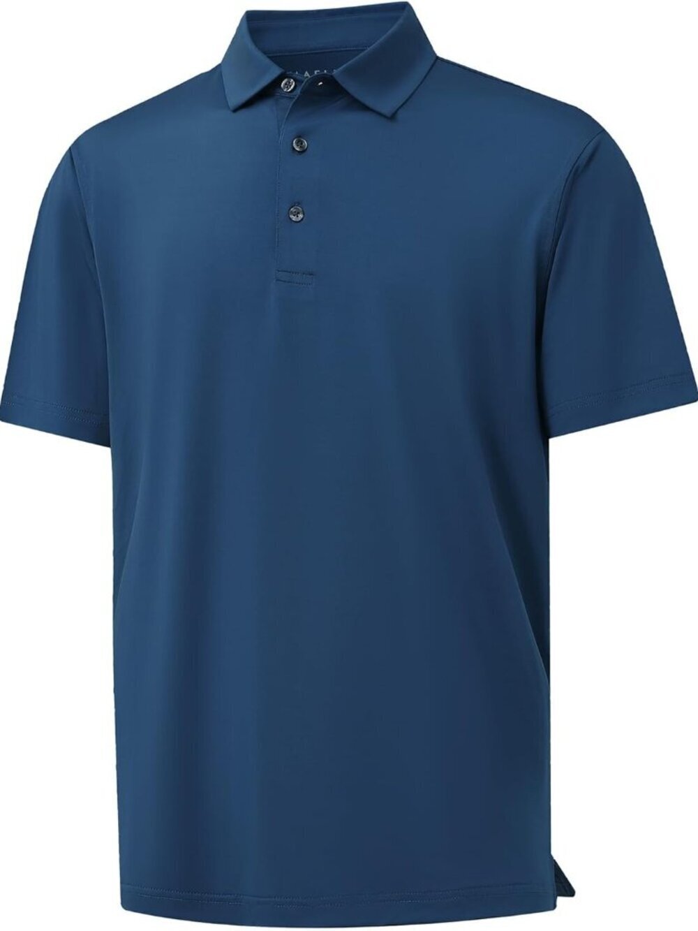 MenB- Blue Dry Fit Polo Shirt Color Block Chest Print Moisture Wick